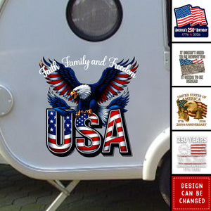 Faith, Family & Freedom America 250 Years Car Window Decal Sticker