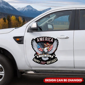 America Happy 250th USA Birthday Car Window Proud American Decal