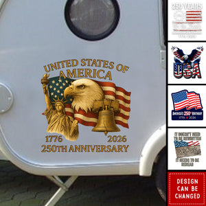 Patriot Eagle With Statue Of Liberty Car Window Decal Sticker For USA 250th Anniversary