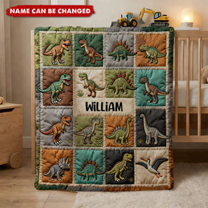 Love Dinosaur - Personalized Kid Blanket