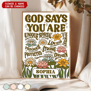 God Says You Are - Personalized Poster
