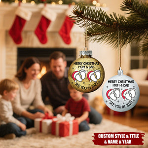 Baby Expecting See You In 2026 - Personalized Ball Ornament