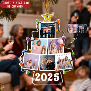 Custom Photo Family Christmas Tree - Personalized Shaped Acrylic Ornament