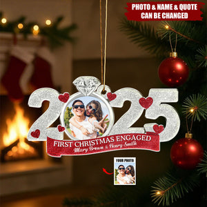 Custom Photo First Christmas As Mr. & Mrs. - Personalized Shaped Acrylic Ornament