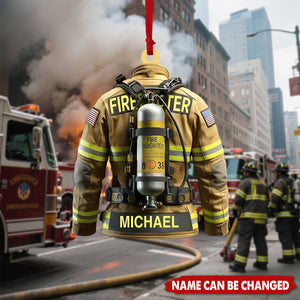 Firefighter - Personalized Christmas Acrylic Ornament, Gift For Fireman