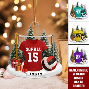 3D Effect Volleyball Player Uniform - Personalized Christmas Acrylic Ornament