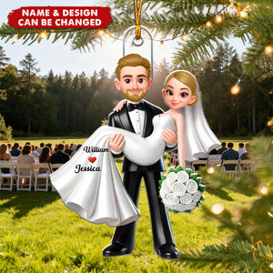 First Christmas Married - Personalized Christmas Acrylic Ornament