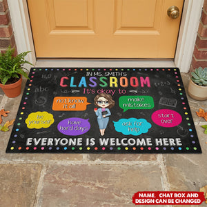 In My Classroom Everything Is Okay - Personalized Doormat
