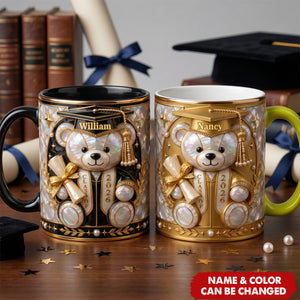 Lovely Bear - Celebrate Graduation Accent Mug - Personalized Gifts For Graduates