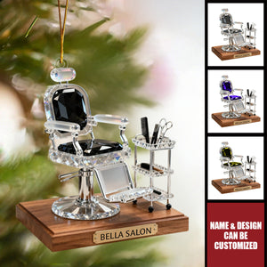 Salon Barber Chair - Personalized Acrylic Hairdresser Ornament, Gift for Hairstylist, Barber, Beauty Lover