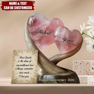 Rose Quartz Style Anniversary Gift, Valentine Gift, Unconditional Love - Personalized Couple Acrylic Plaque