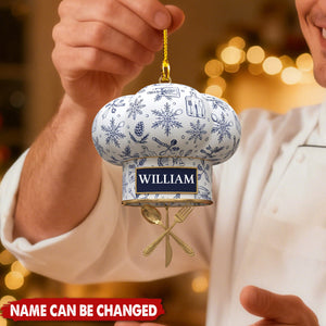 Personalized Chef Hat Christmas Ornament, Gift For Chef, Cooking Xmas Keepsake, Kitchen Lover Gift