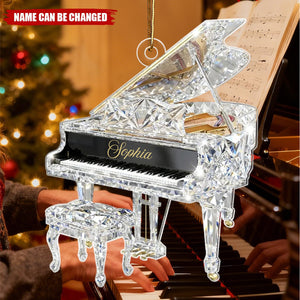 Piano Music Crystal Effect - Personalized Acrylic Ornament - Unique Christmas Gift For Pianist