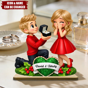 Marriage Proposal Valentine - Personalized 2-Layered Wooden Plaque - Anniversary, Valentine's Day Gift