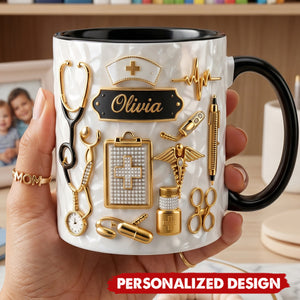 Custom Name Nurse Coffee Cup, Personlized Nurse Gift For Women, Nursing Graduation