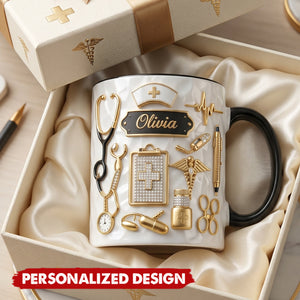 Custom Name Nurse Coffee Cup, Personlized Nurse Gift For Women, Nursing Graduation