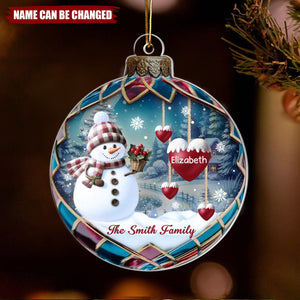 Family Is The Heart Of Our Story - Family Personalized Acrylic Ornament - Christmas Gift For Family Members