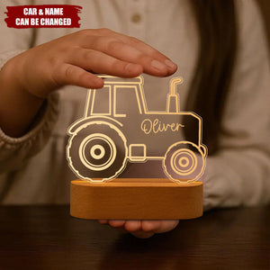 Personalised Tractor Night Light,Nursery Decor,Kids Gift,Easter Gifts for Boy