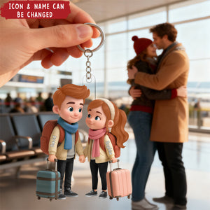 Travel Ornament For Adventure Couple - Personalized Acrylic Keychain