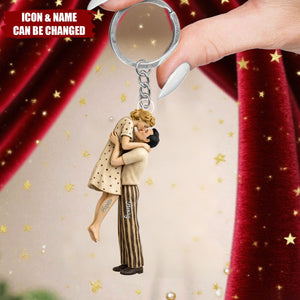 Lucky Is To Have You Mid-Century Couple - Personalized Acrylic Keychain - Anniversary, Valentine's Day Gift