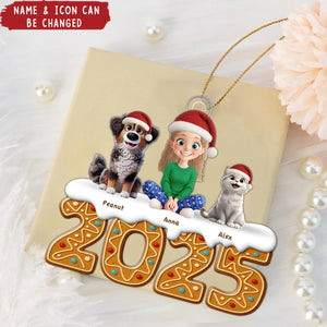 Custom Acrylic Ornament - Christmas Birthday Gifts For Family, Dog Cat Lovers - Gingerbread Dreams, Family Themes