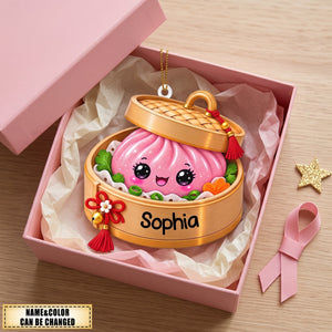 Personalized Glitter Dumpling Ornament, Custom Name Christmas Keepsake