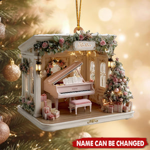 Romantic Piano House Christmas 2025 Ornament – Christmas Ornament Decor for Music Lovers