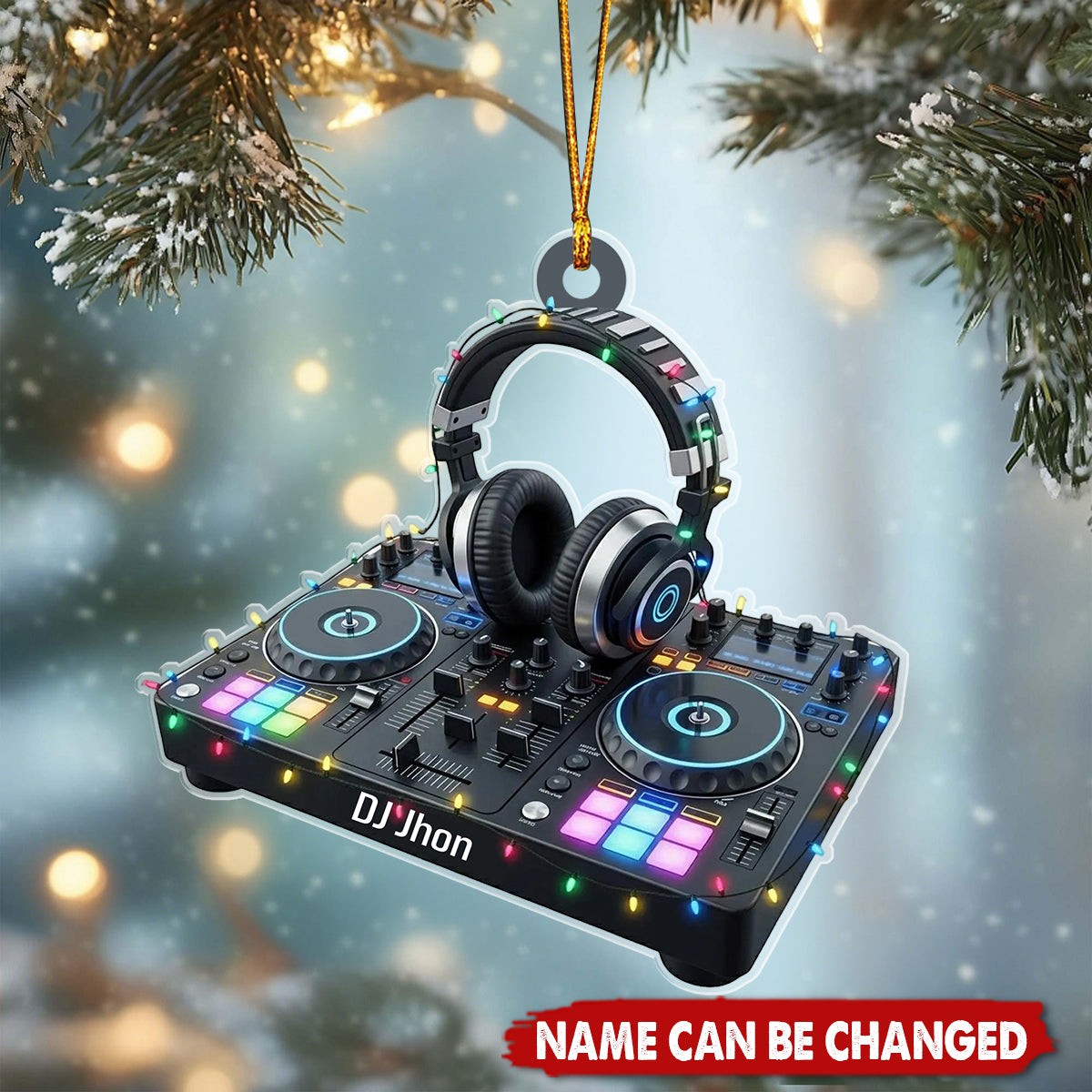 Custom Name DJ Christmas Ornament, Music Dj Keepsake