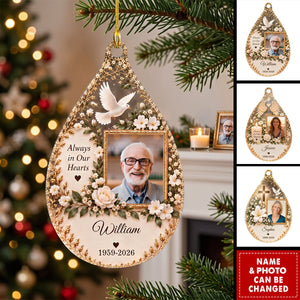 Guardian Angel Photo Memorial Ornament – Personalized Shaped Acrylic Keepsake – In Memory Of A Loved One