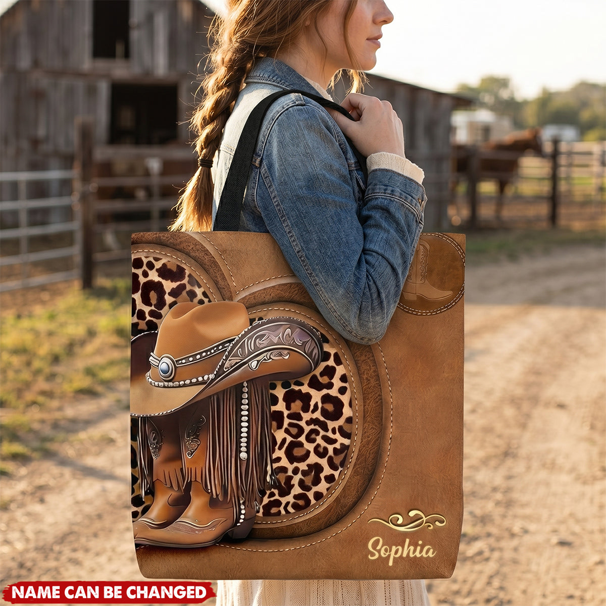 Cowgirl Boots - Personalized Cowgirl Tote Bag