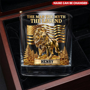 Custom Name Lion Man of God Whiskey for Men
