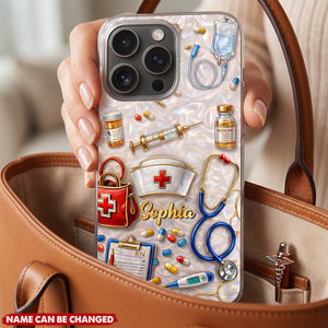 Proud Nurse, Personalized Clear Phone Case, Gift For Nurses
