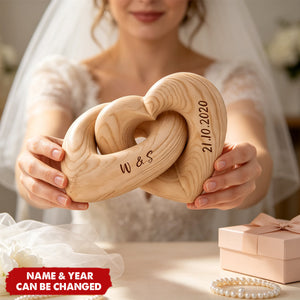 Love You More Every Day - Personalized Custom Engraved Infinity Heart Sculpture