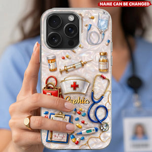 Proud Nurse, Personalized Clear Phone Case, Gift For Nurses