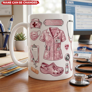 Custom Name Nurse Life - Personalized Custom Mug - Gift For Nurse, CNA, CMA