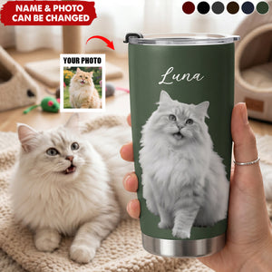 Custom Pet Portrait Sketch Art Gift For Dog Lovers, Cat Lovers - Personalized Tumbler Cup