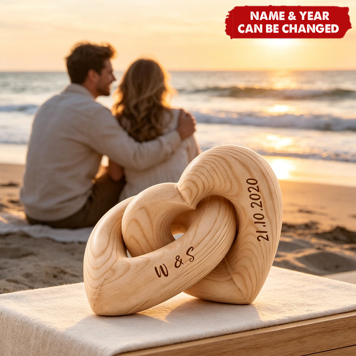 Love You More Every Day - Personalized Custom Engraved Infinity Heart Sculpture