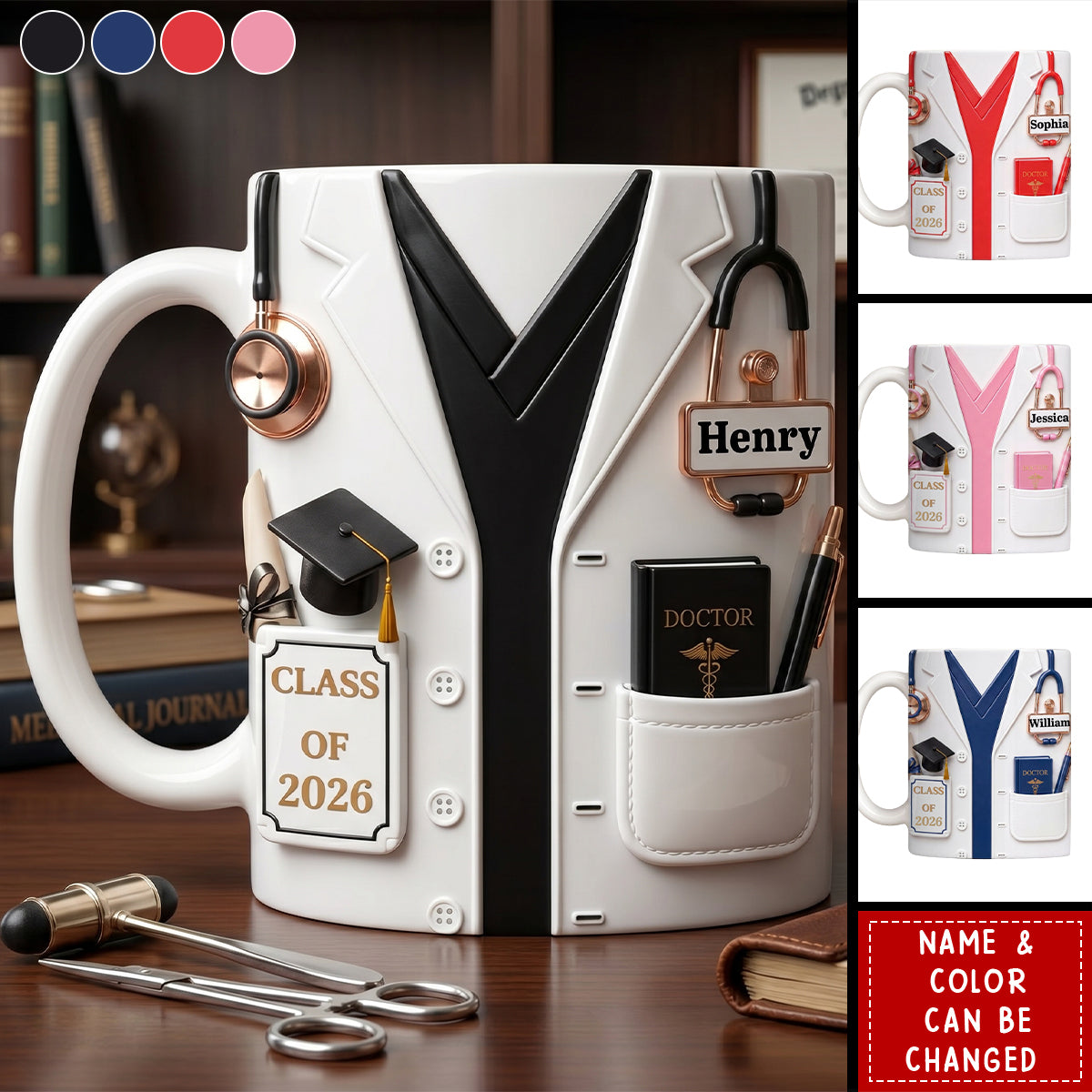 Doctor Class Of, Personalized Custom Coffee Mug, Gift For Doctors