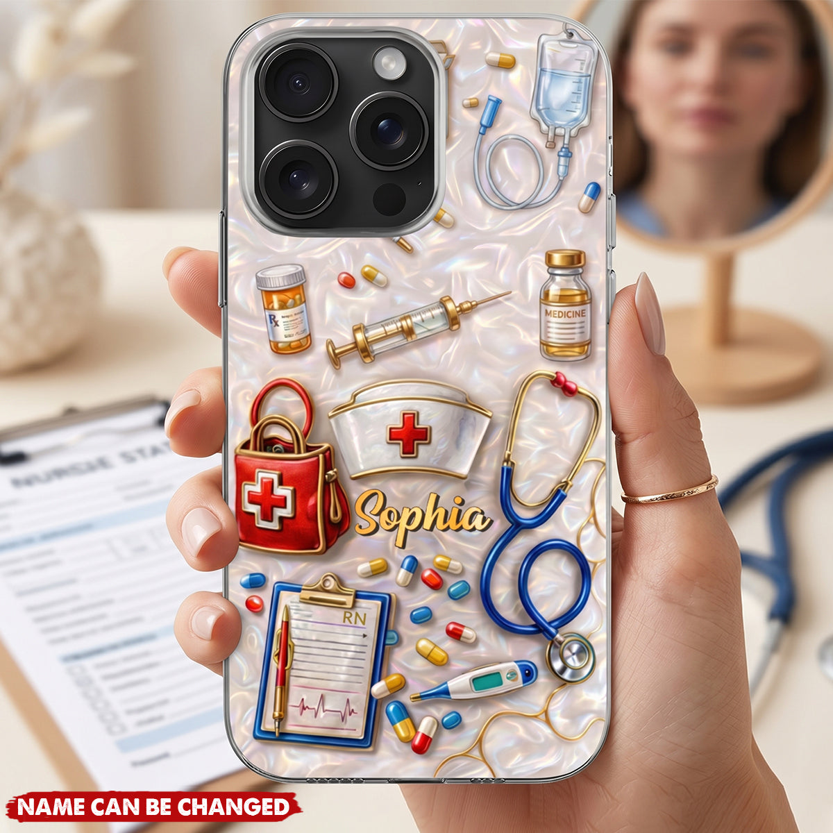 Proud Nurse, Personalized Clear Phone Case, Gift For Nurses