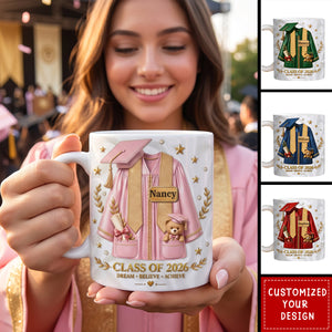 Custom 3D Inflated Effect Printed Mug - Personalized Graduation Gifts For Him, Her
