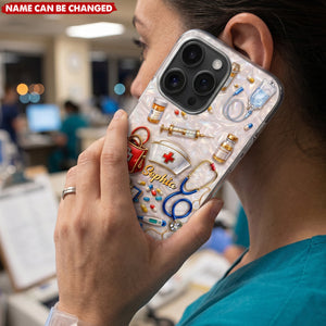 Proud Nurse, Personalized Clear Phone Case, Gift For Nurses
