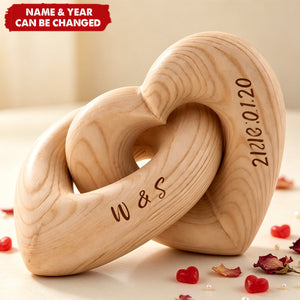 Love You More Every Day - Personalized Custom Engraved Infinity Heart Sculpture