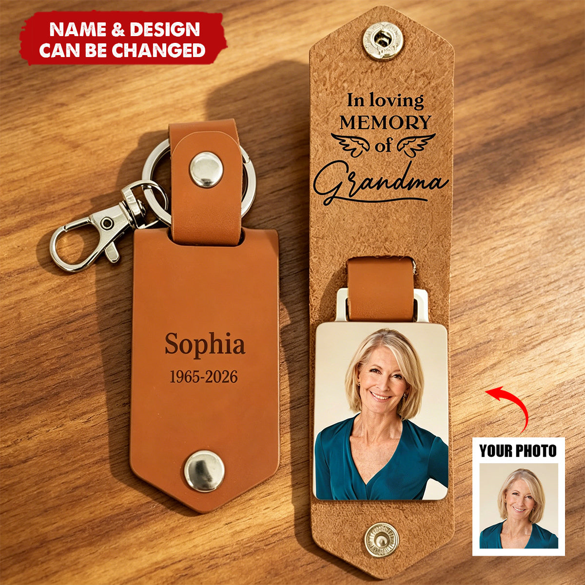 On Your Graduation Day Memorial Custom Photo - Personalized Leather Keychain