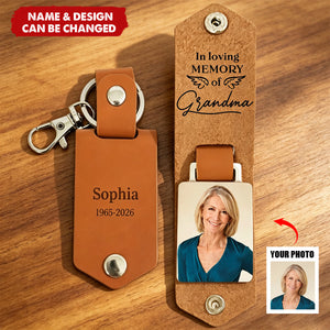 On Your Graduation Day Memorial Custom Photo - Personalized Leather Keychain