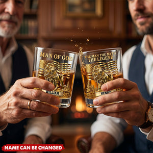Custom Name Lion Man of God Whiskey for Men