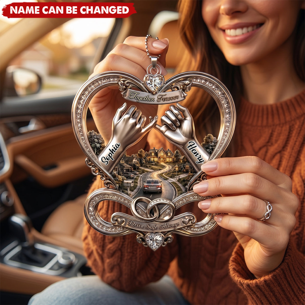 Infinity Love Car Ornament - Personalized Gifts For Couple