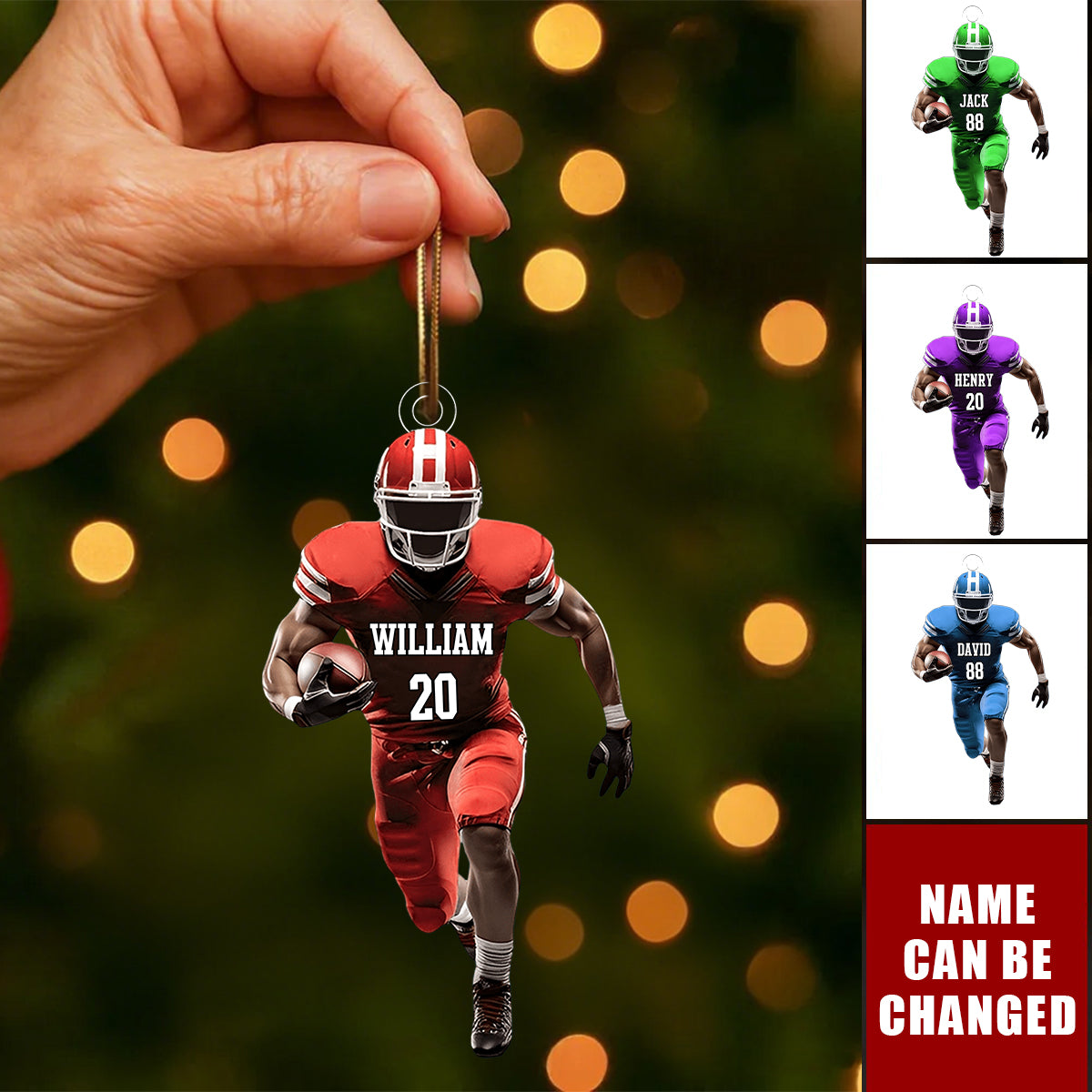 Personalized American Football Player Ornament-Gift For American Football Player