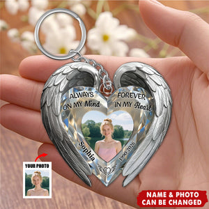Always On My Mind Forever In My Heart - Personalized Acrylic Keychain