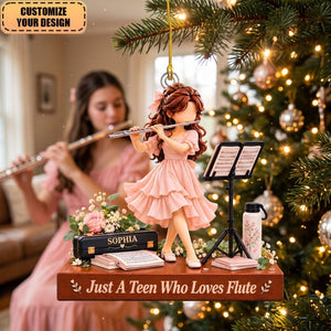 Personalized Ornament For Flutists – Custom-Named Gift For A Teenage Girl Musician