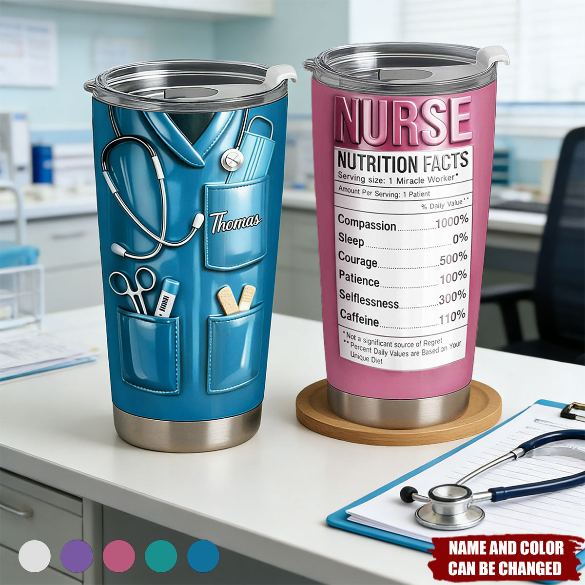 Nutrition Facts For Miracle Worker - Custom Stainless Steel Tumbler, Gift For Nurses